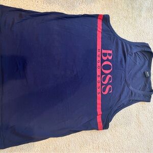 Hugo Boss Navy Tank Top with Red Accents